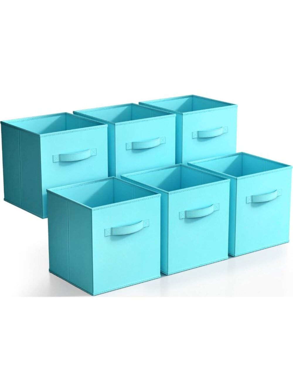 6-Pack Foldable Fabric Storage Cubes, 11-Inch Bins in Aqua - Organize Your